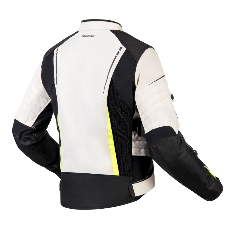 Sieviešu motocikla jaka Ozone Flow Black-Gray-Fluo Yellow izpārdošana