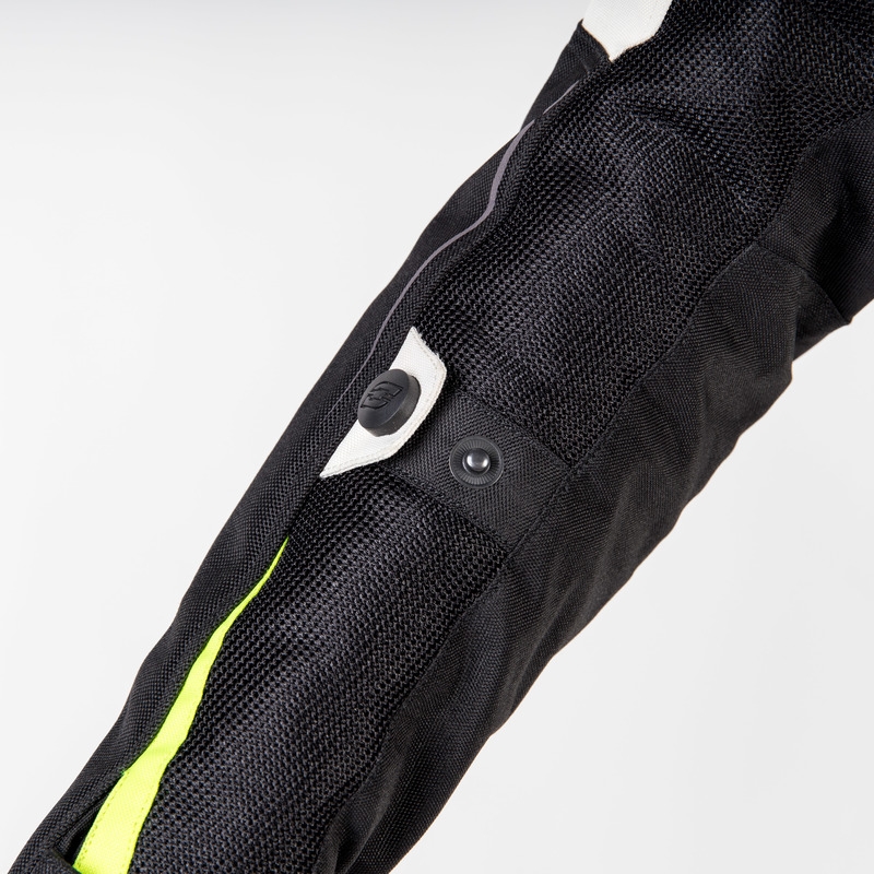 Sieviešu motocikla jaka Ozone Flow Black-Gray-Fluo Yellow izpārdošana
