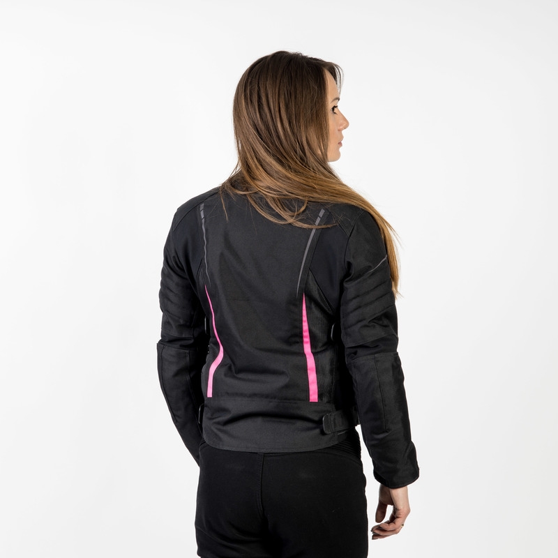Sieviešu motocikla jaka Ozone Flow Black and Pink motocikla jaka izpārdošana