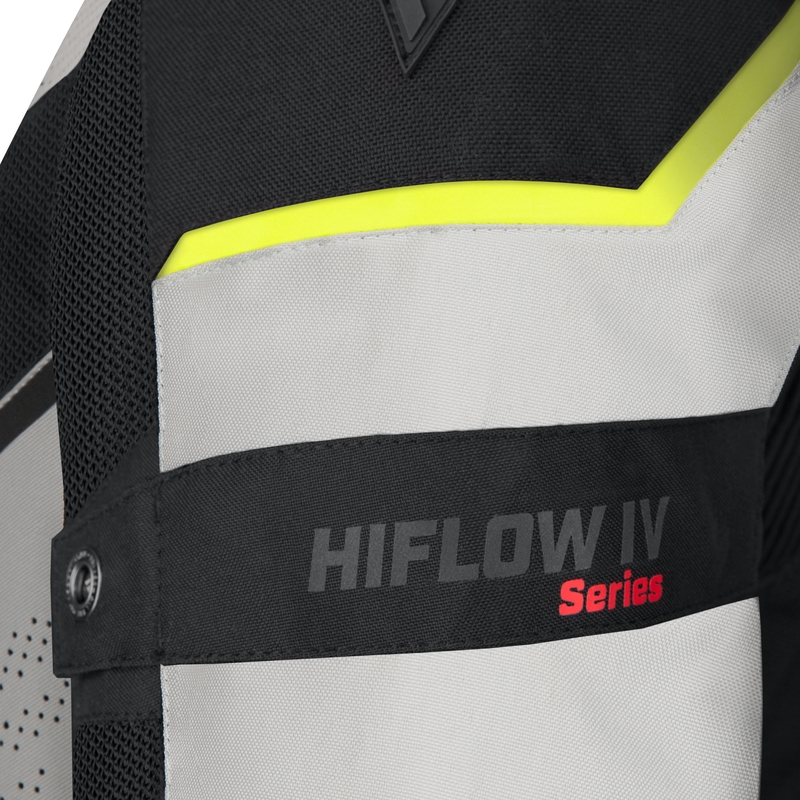 Rebelhorn Hiflow IV melns-sudraba-fluo dzeltena motocikla jaka izpārdošana