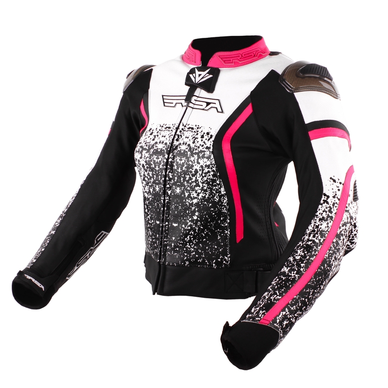 Dámská dvoudílná kombinéza RSA Flow II černo-bílo-fluo růžová výprodej