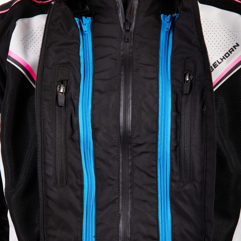 Sieviešu Rebelhorn Hiflow IV Black-Silver-Pink motocikla jaka izpārdošana