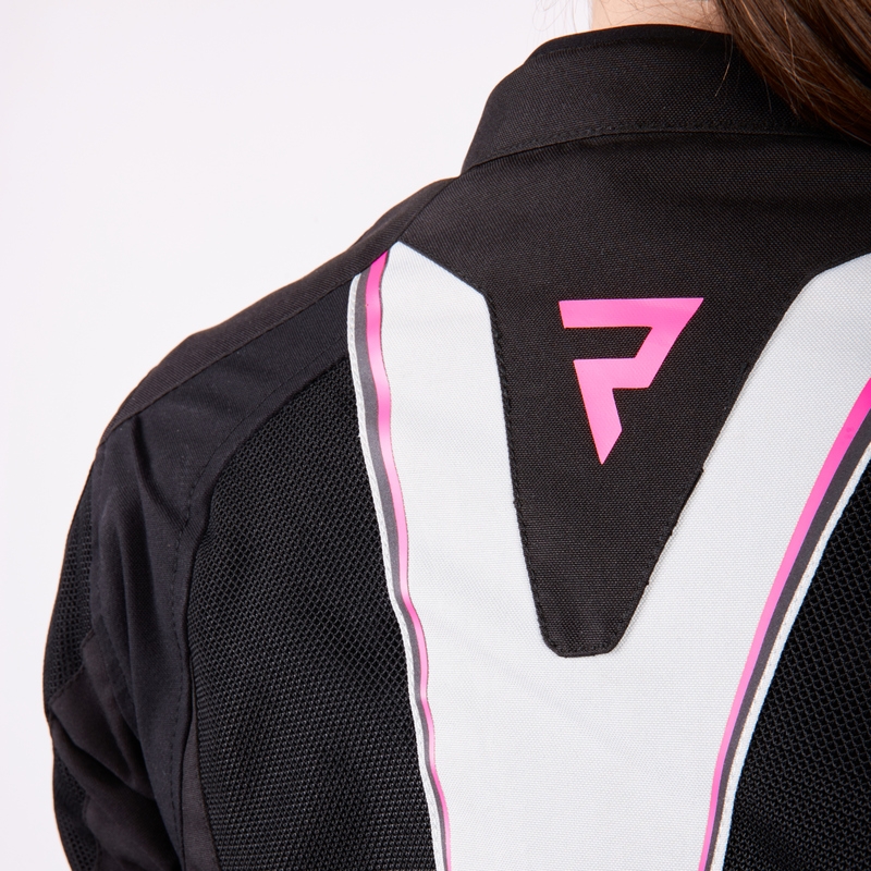 Sieviešu Rebelhorn Hiflow IV Black-Silver-Pink motocikla jaka izpārdošana
