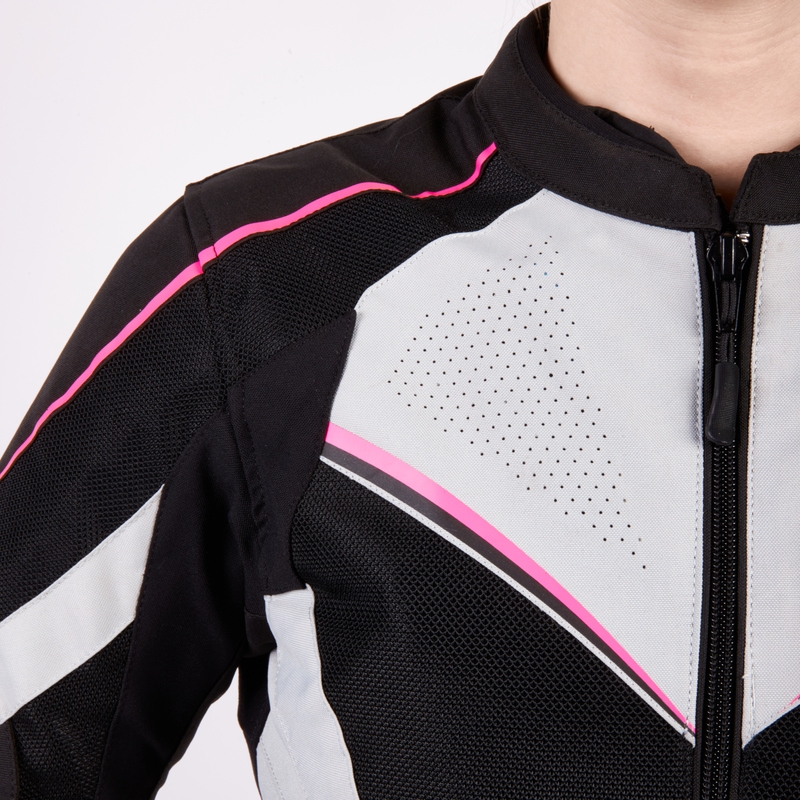 Sieviešu Rebelhorn Hiflow IV Black-Silver-Pink motocikla jaka izpārdošana