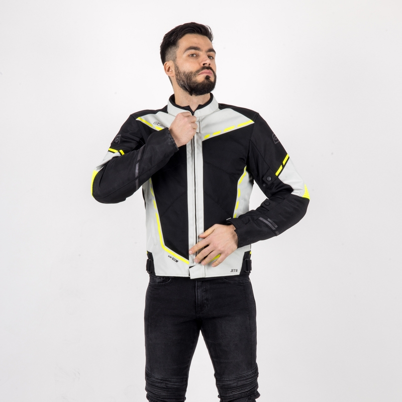 Moto jaka Ozone Jet II pelēk-melnā-fluo dzeltena izpārdošana