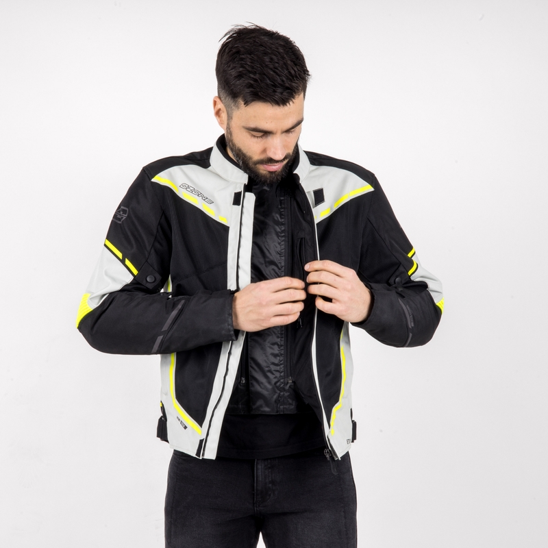 Moto jaka Ozone Jet II pelēk-melnā-fluo dzeltena izpārdošana