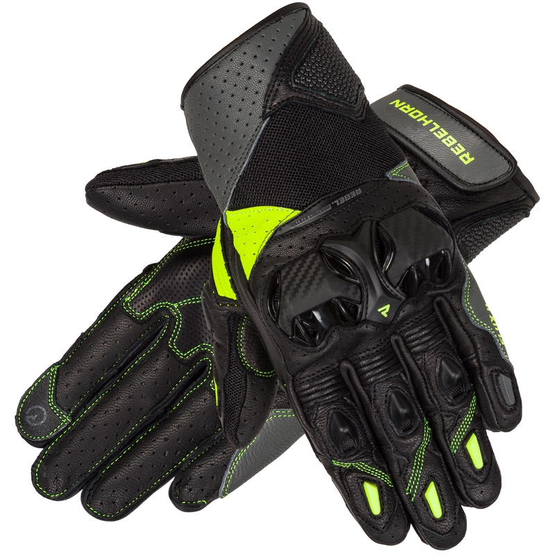 Rebelhorn Flux II moto cimdi melni-fluo-dzelteni izpārdošana