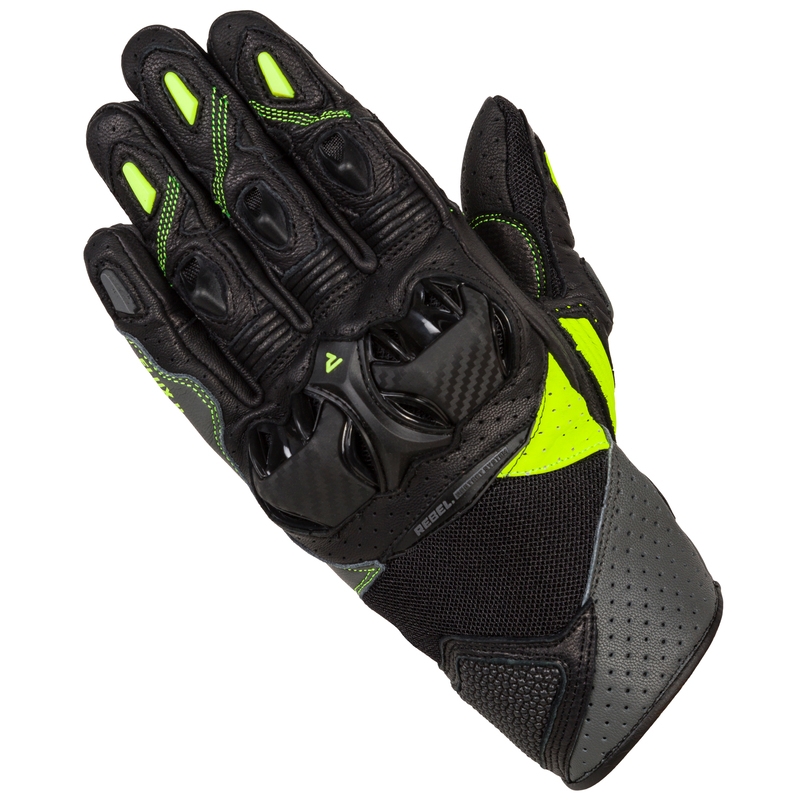 Rebelhorn Flux II moto cimdi melni-fluo-dzelteni izpārdošana