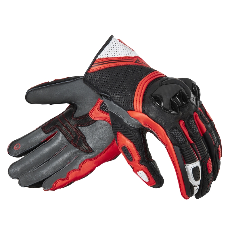 Motocikla cimdi Rebelhorn ST Short black-grey-fluo red izpārdošana