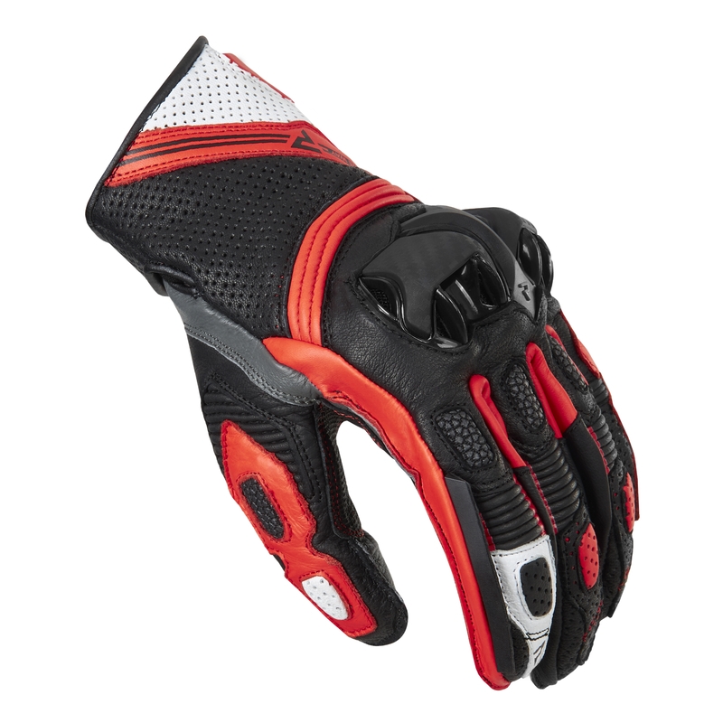 Motocikla cimdi Rebelhorn ST Short black-grey-fluo red izpārdošana