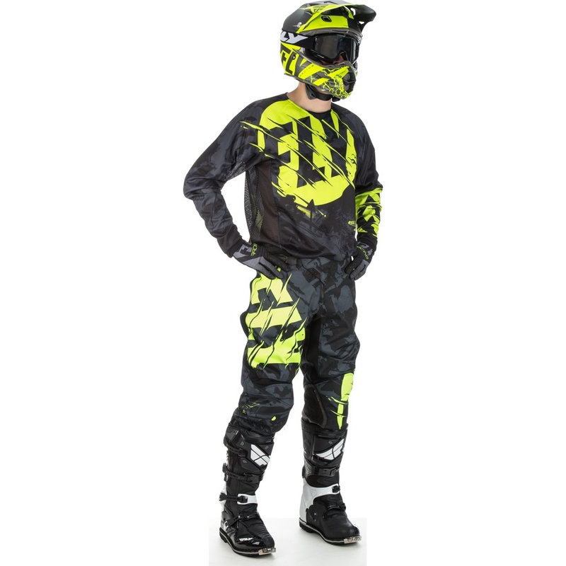 Motokrosový dres FLY Racing Kinetic OUTLAW 2018 - USA černo-fluo žlutý