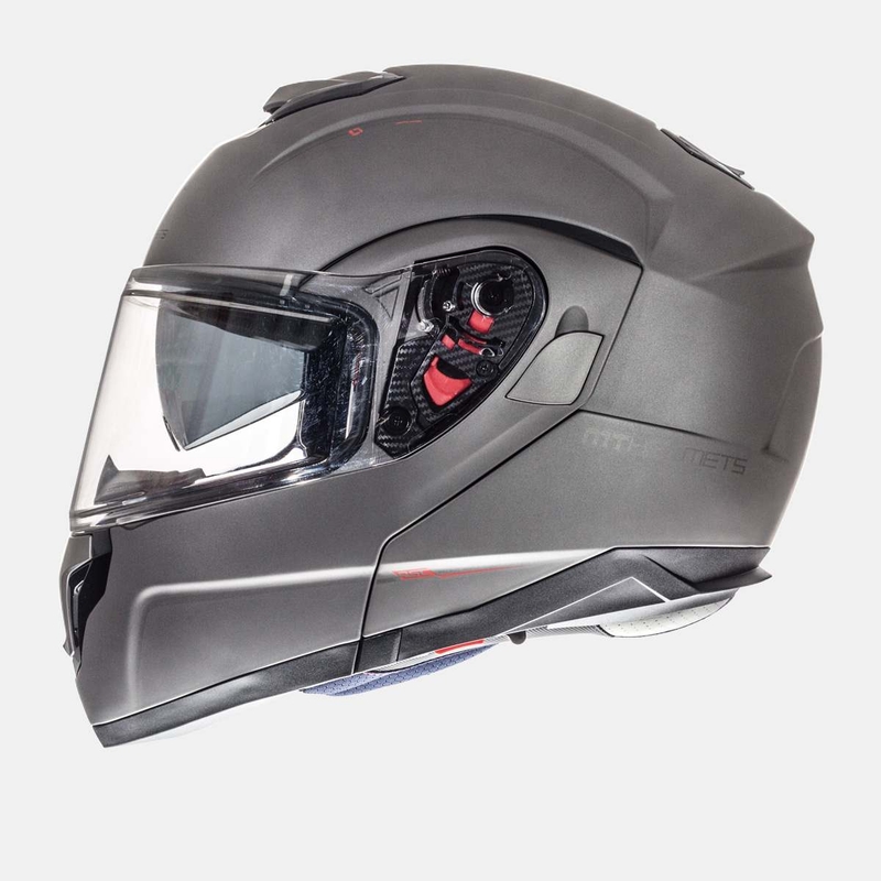 Vyklápěcí přilba na motorku MT Atom titanová výprodej