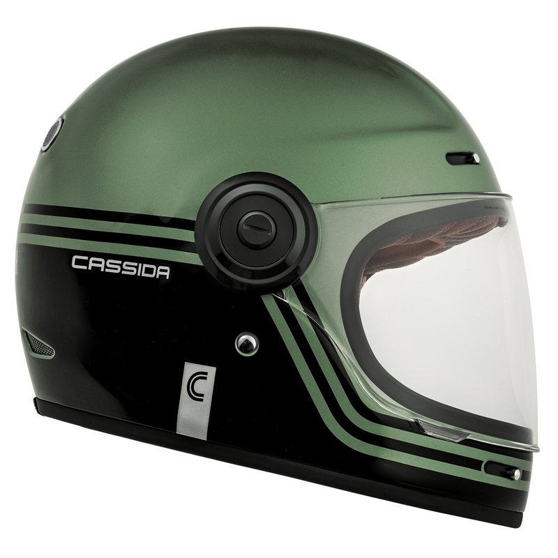 Cassida Fibre Super Hooligan Melnā-zaļā integrālā motociklu ķivere izpārdošana