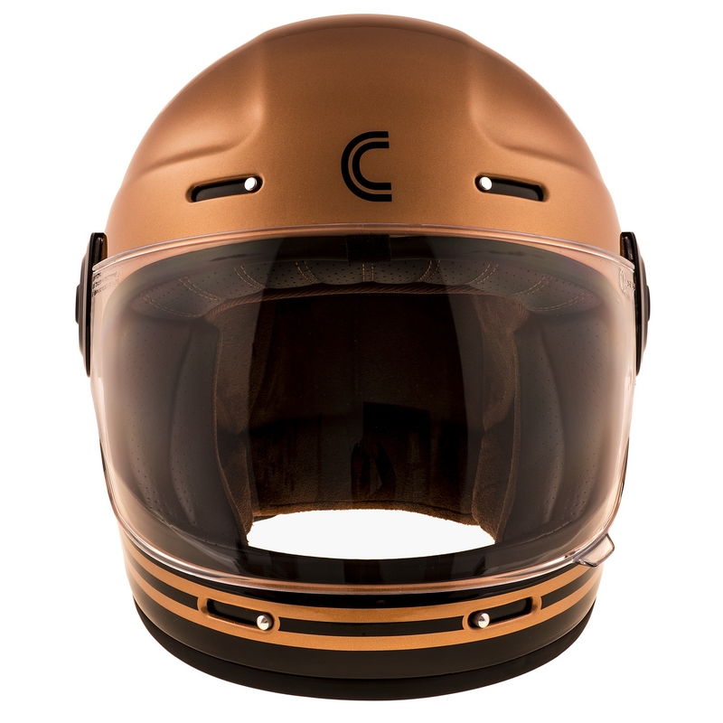 Integrální přilba na motorku Cassida Fibre Super Hooligan černo-měděná výprodej