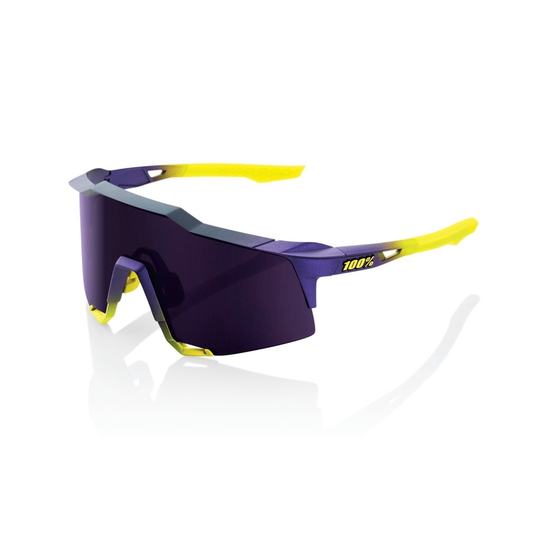 100% SPEEDCRAFT Matte Metallic Digital Brights saulesbrilles violeti dzeltenā krāsā (violets stikls)