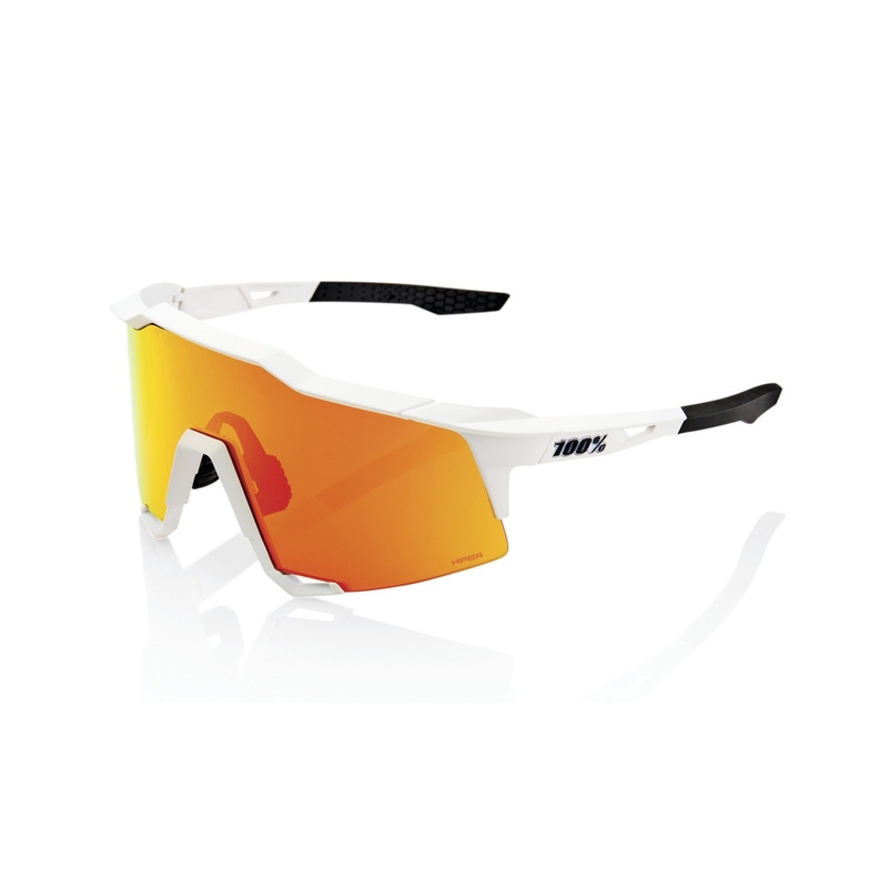 Saulesbrilles 100% SPEEDCRAFT Soft Tact Off White white (HIPER sarkans stikls)