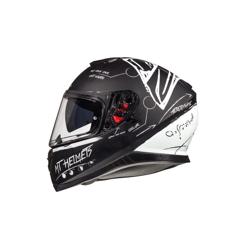 Integrální přilba na motorku MT Thunder 3 SV Board černá matná-bílá