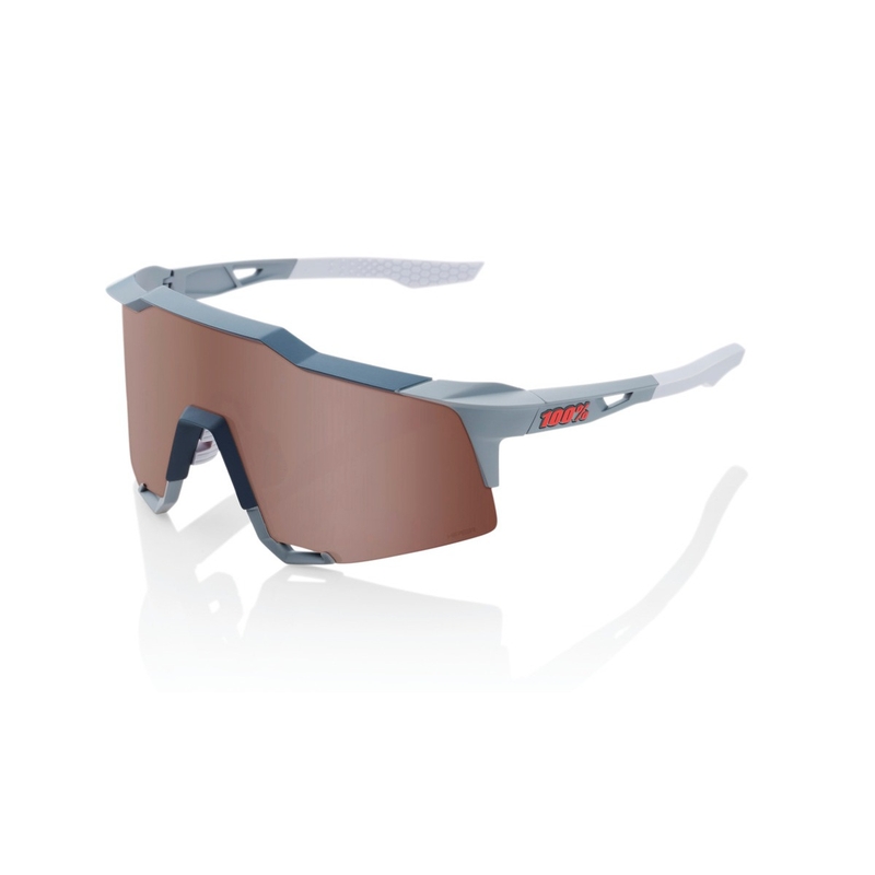 100% SPEEDCRAFT Soft Tact Stone Grey saulesbrilles (HIPER sudraba stikls)