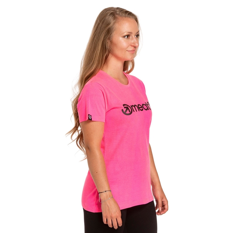 Sieviešu T-krekls Meatfly Ladies MF Logo neona rozā krāsā izpārdošana