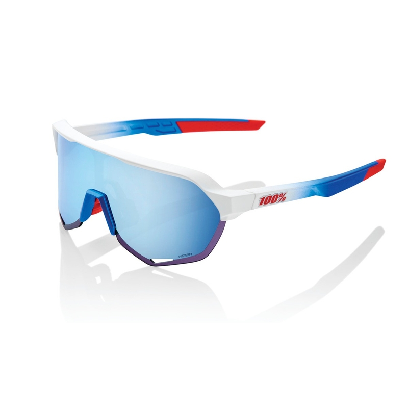 Saulesbrilles 100% S2 TotalEnergies Team Matte sarkan-zils-balts (HIPER zils stikls)