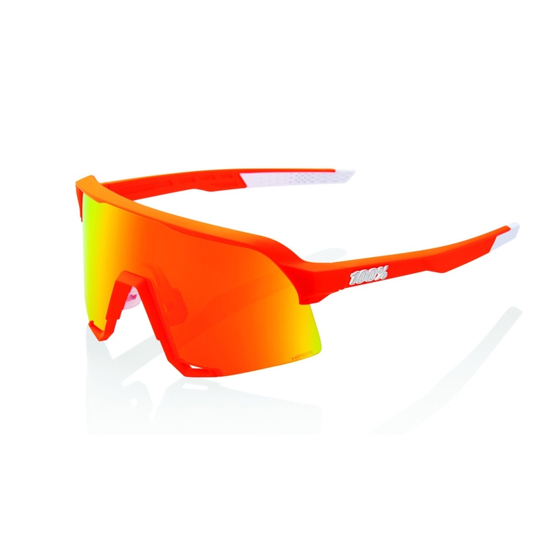 Saulesbrilles 100% S3 Soft Tact Neon Orange (HIPER sarkanas lēcas)