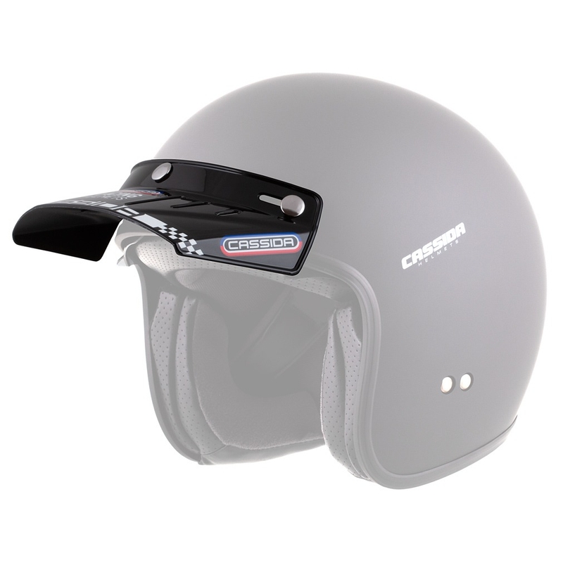 Plakanā vizieris Cassida Oxygen Racing Spirit ķiverēm melns