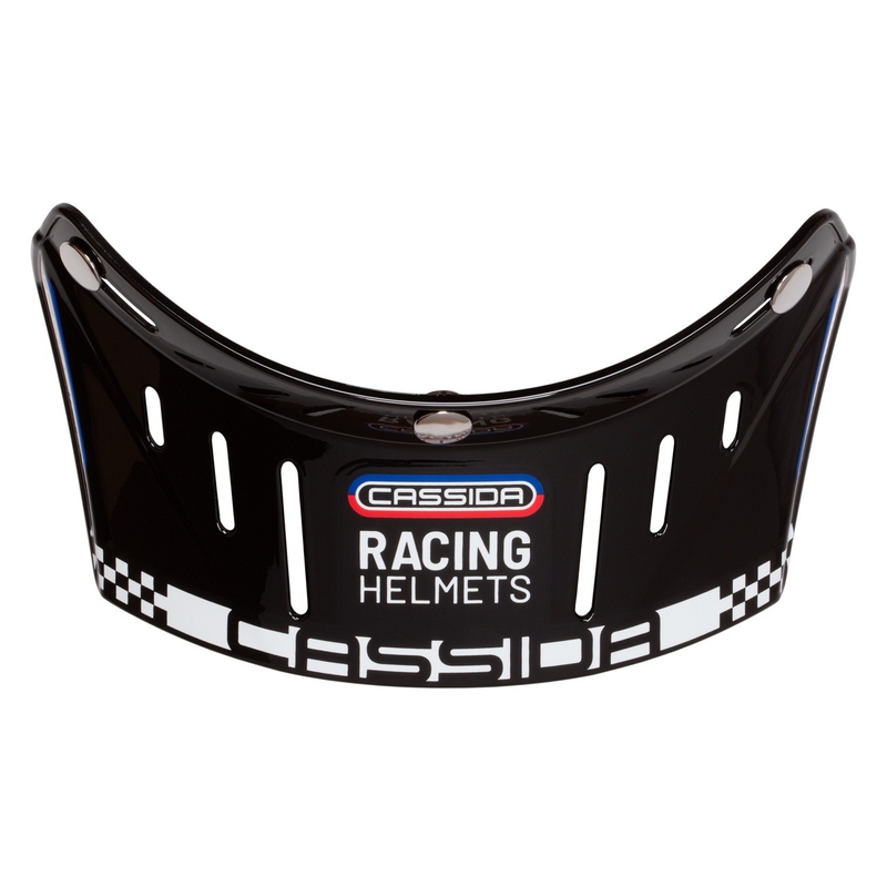 Plakanā vizieris Cassida Oxygen Racing Spirit ķiverēm melns