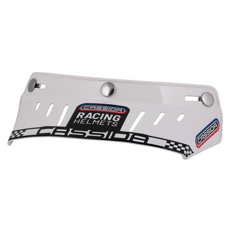 Plakanā vizieris Cassida Oxygen Racing Spirit ķiverēm balts