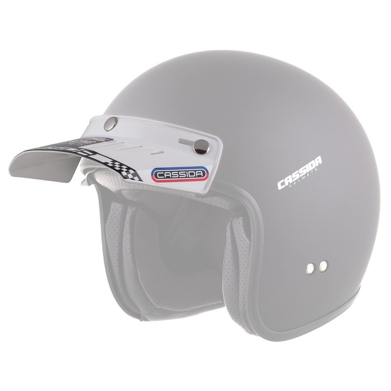 Plakanā vizieris Cassida Oxygen Racing Spirit ķiverēm balts