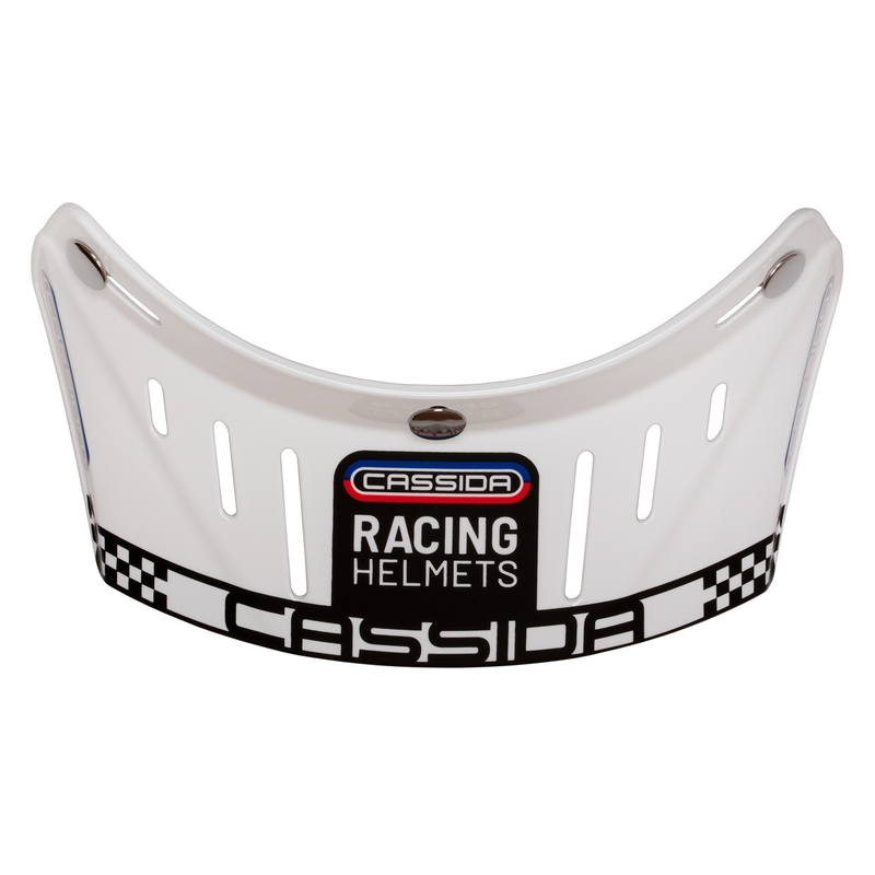 Plakanā vizieris Cassida Oxygen Racing Spirit ķiverēm balts