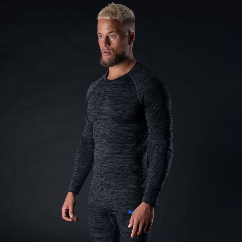 Oxford Advanced Base Layer melns-pelēks termokrekls ar garām piedurknēm