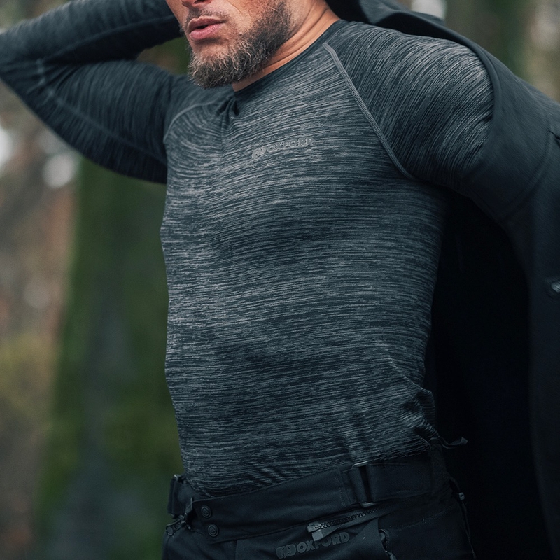 Oxford Advanced Base Layer melns-pelēks termokrekls ar garām piedurknēm