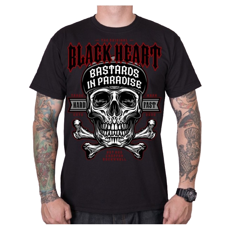 Vīriešu T-krekls Black Heart Bastard In Paradise melns