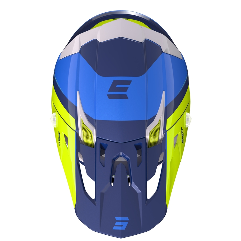Motokrosa ķivere Shot Core Fast blue-white-fluo yellow izpārdošana