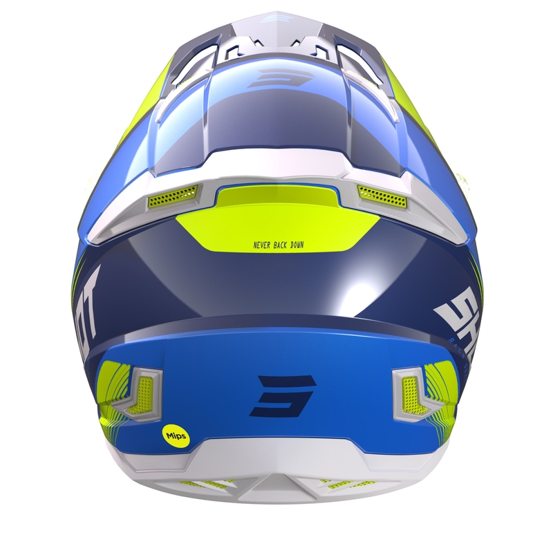 Motokrosa ķivere Shot Core Fast blue-white-fluo yellow izpārdošana