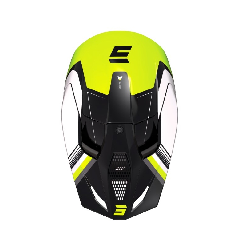 Motokrosová přilba Shot Race Tracer bílo-černo-fluo žlutá výprodej