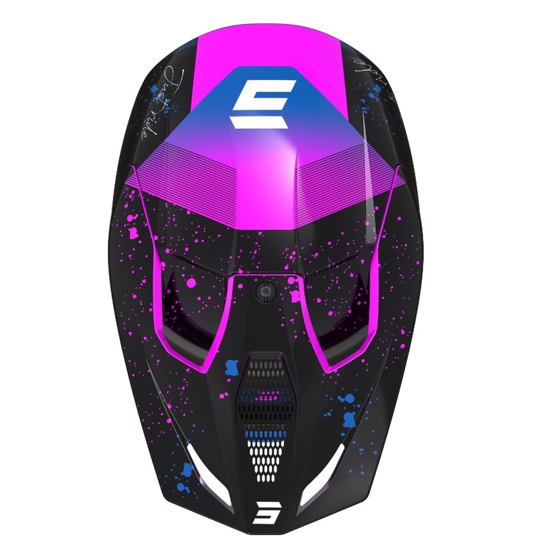 Motokrosová přilba Shot Furious Matrix růžovo-modro-černá