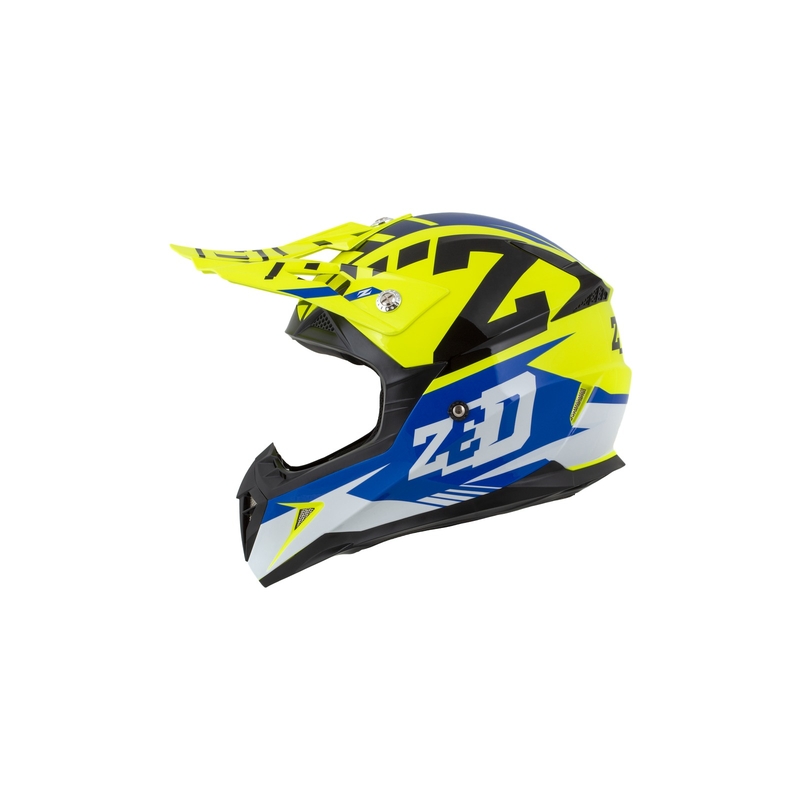 Motokrosová přilba ZED X1.9 modro-fluo žluto-černo-bílá