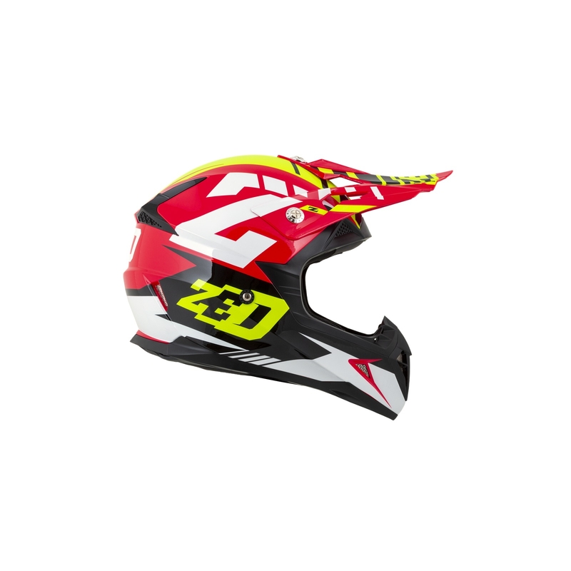 Dětská motokrosová přilba ZED X1.9D červeno-fluo žluto-černo-bílá