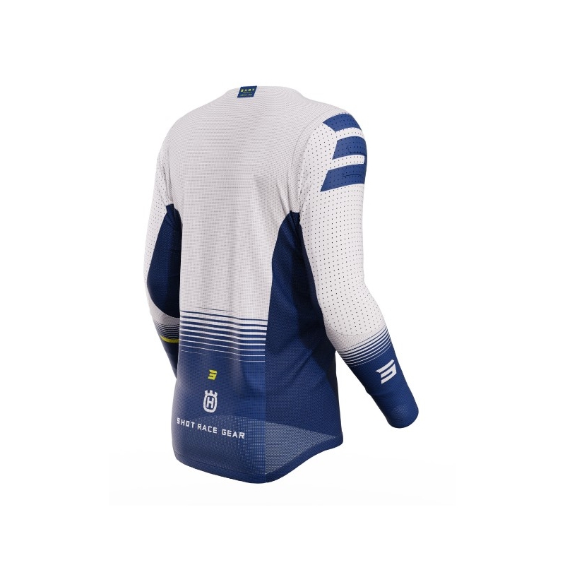 Motokrosový dres Shot Aerolite Husqvarna LE 2023 bílo-modrý výprodej