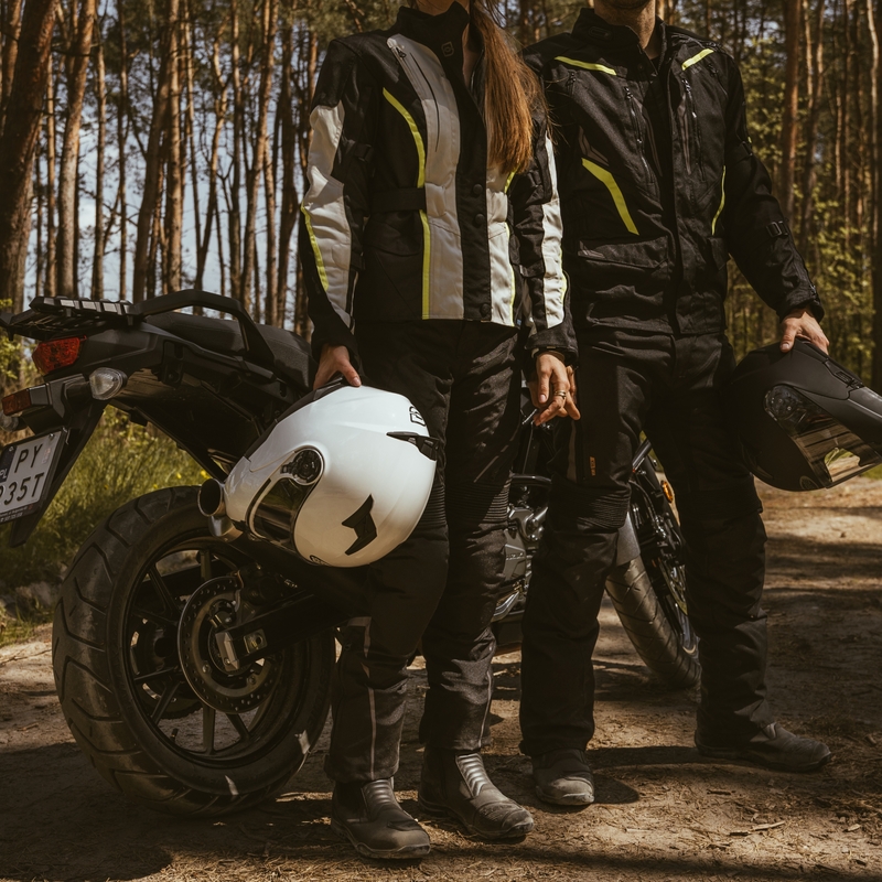 Dámská bunda na motorku Ozone Sahara černo-šedo-fluo žlutá výprodej