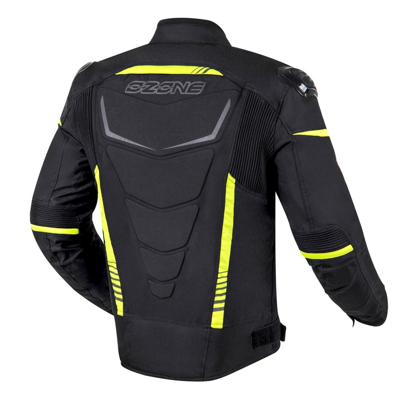Ozone Pulse melna-fluo dzeltena motocikla jaka