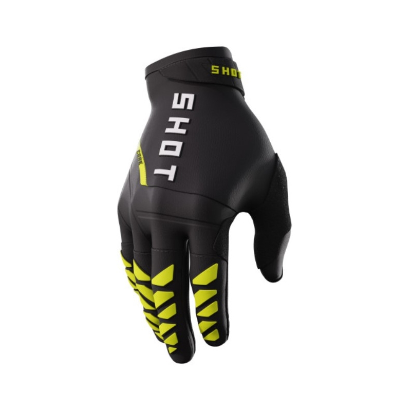 Motokrosa cimdi Shot Core black-fluo yellow izpārdošana