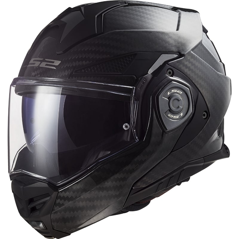 LS2 FF901 Advant X Solid Carbon Black salokāmā motociklu ķivere