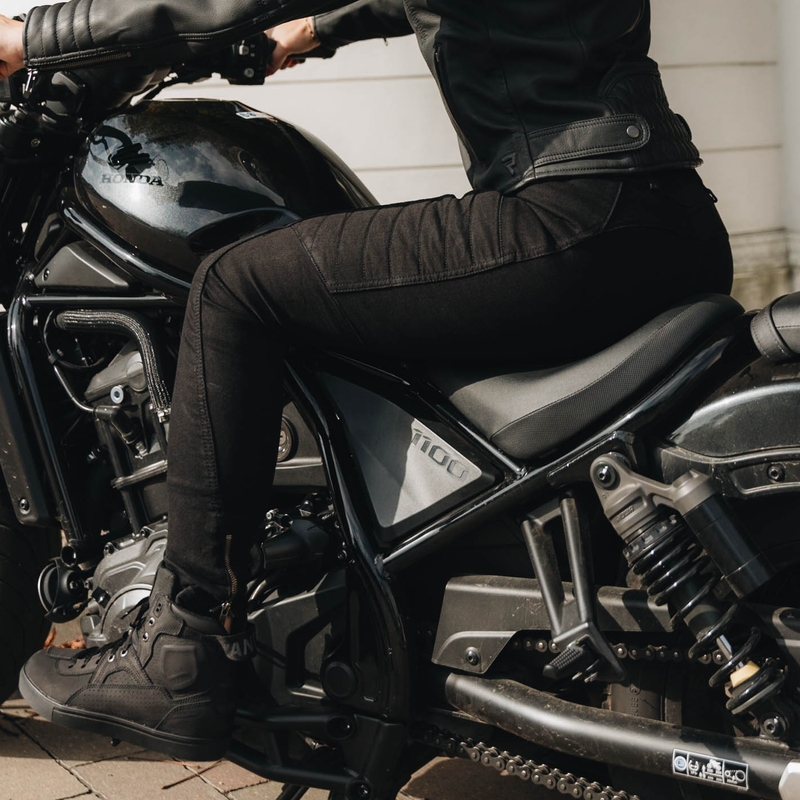 Sieviešu džinsi Rebelhorn Ash Black Motorcycle Jeans izpārdošana