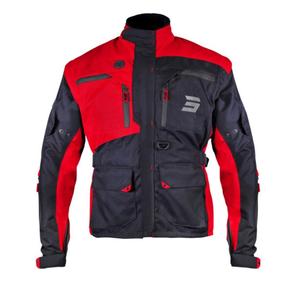 Shot Racetech melnā un sarkanā motocikla jaka