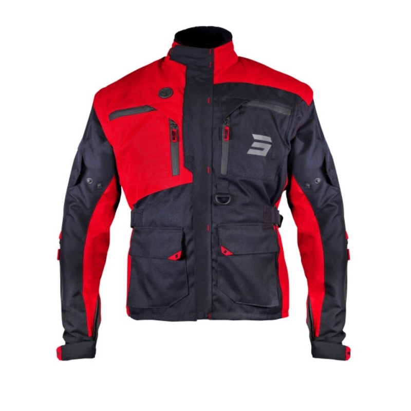 Shot Racetech melnā un sarkanā motocikla jaka