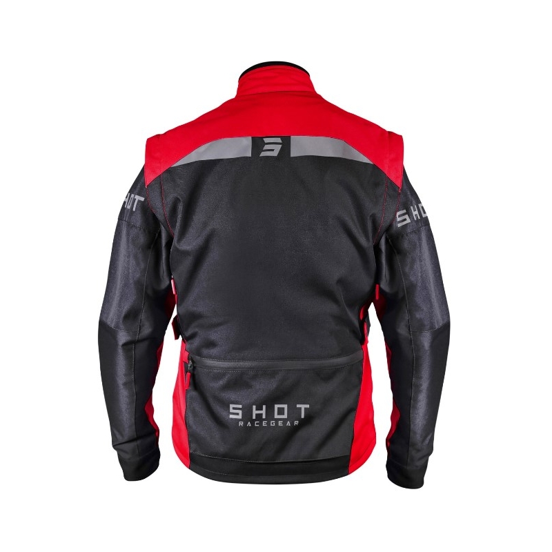 Shot Racetech melnā un sarkanā motocikla jaka