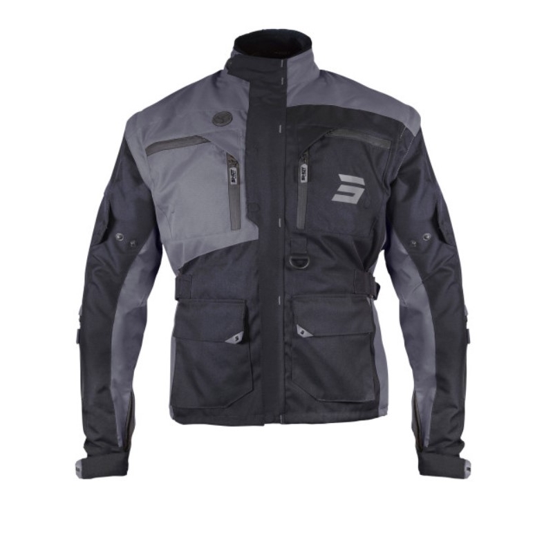 Shot Racetech melni pelēka motocikla jaka