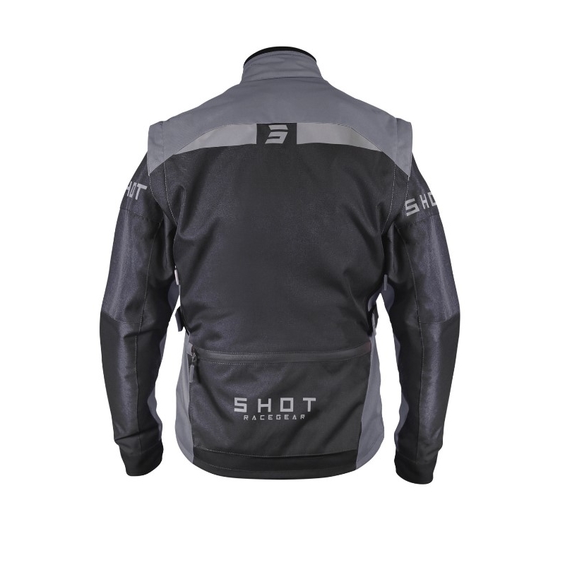 Shot Racetech melni pelēka motocikla jaka